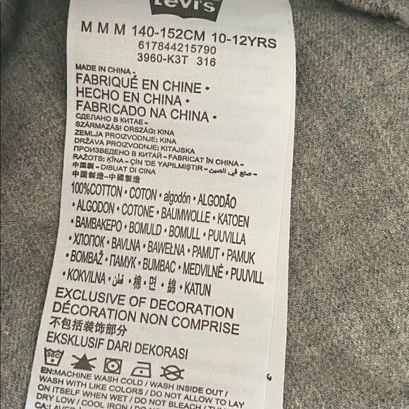 Levi’s Girls Shirt Dress Long Sleeve Gray Printed Stars Size M Youth (10-12) EUC - Picture 11 of 12
